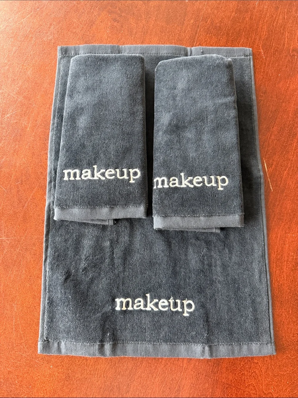 Black makeup removal towels ~ set of 3